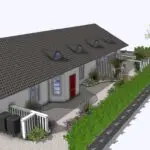 design av en Entré ritad av Flora Trädgård AB