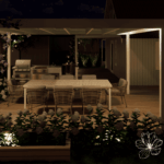 Pergola belysningsdesign av trädgårdsdesigner Flora Trädgård
